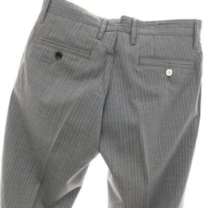【中古】リデアル lideal Parm ウールポリエステル ピンストライプ カジュアルスラックスパンツ ライトグレーxホワイト【サイズ29】【 状態ランクB 】【 メンズ 】