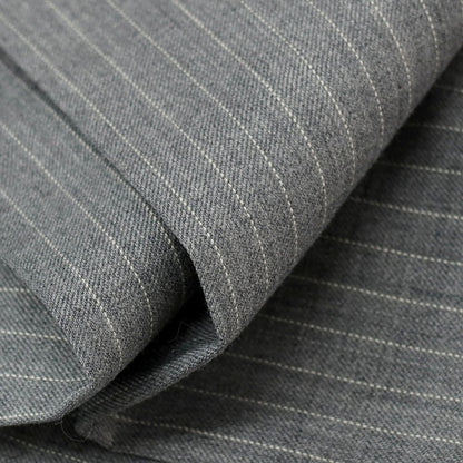 【中古】リデアル lideal Parm ウールポリエステル ピンストライプ カジュアルスラックスパンツ ライトグレーxホワイト【サイズ29】【 状態ランクB 】【 メンズ 】