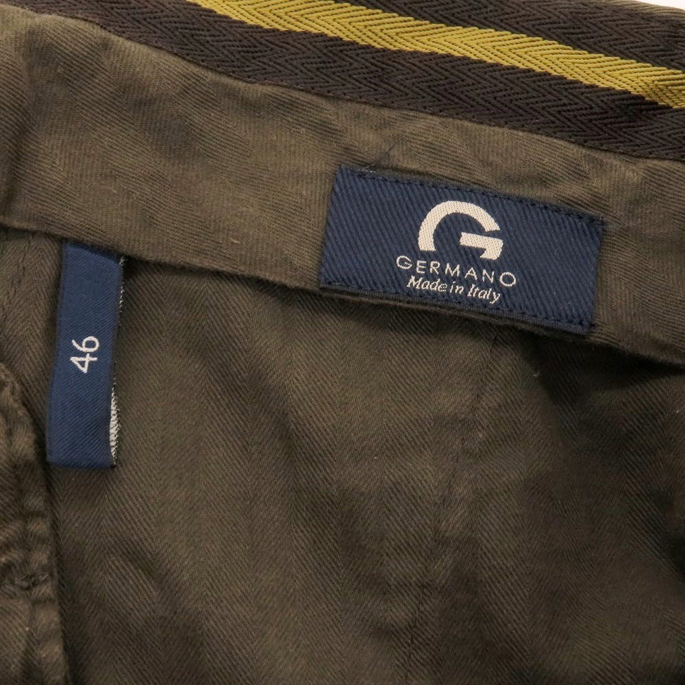 【中古】ジェルマーノ GERMANO ストレッチコットン カジュアルスラックスパンツ ブラウン【 46 】【 状態ランクC 】【 メンズ 】