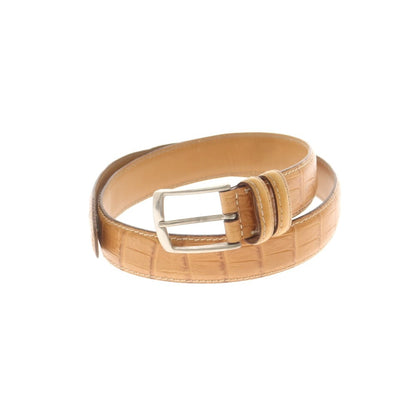 【中古】アンダーソンズ Andersons クロコダイル型押しレザー ベルト ベージュxシルバー【 80 】【 状態ランクC 】【 メンズ 】