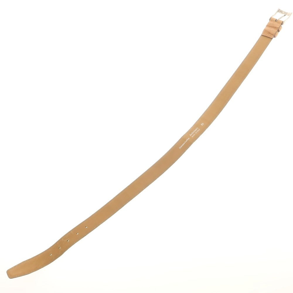 【中古】アンダーソンズ Andersons クロコダイル型押しレザー ベルト ベージュxシルバー【 80 】【 状態ランクC 】【 メンズ 】
