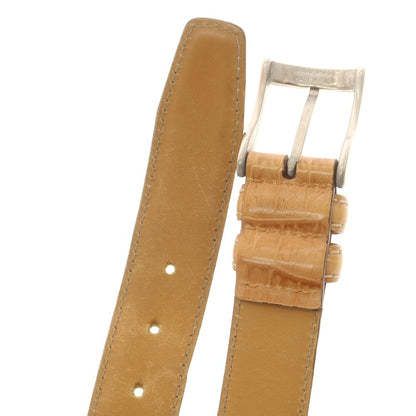 【中古】アンダーソンズ Andersons クロコダイル型押しレザー ベルト ベージュxシルバー【 80 】【 状態ランクC 】【 メンズ 】