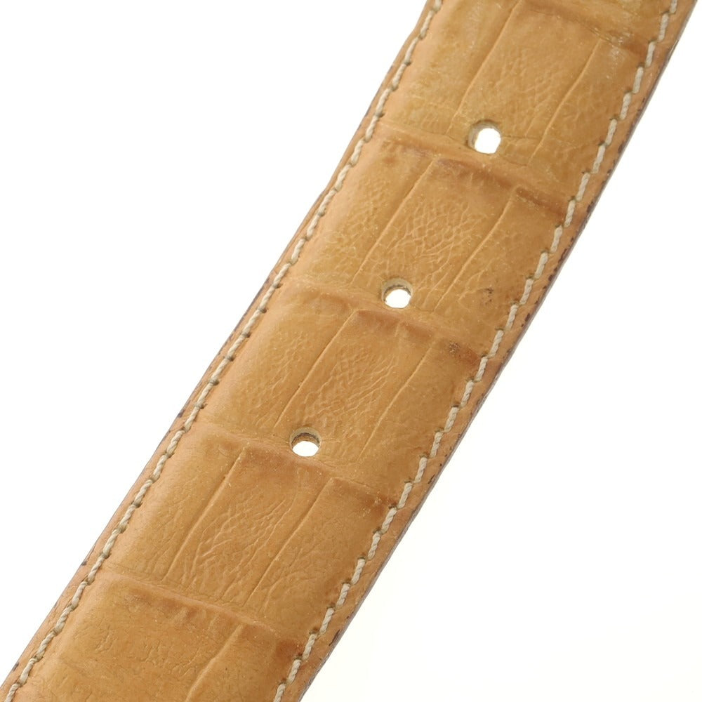 【中古】アンダーソンズ Andersons クロコダイル型押しレザー ベルト ベージュxシルバー【 80 】【 状態ランクC 】【 メンズ 】