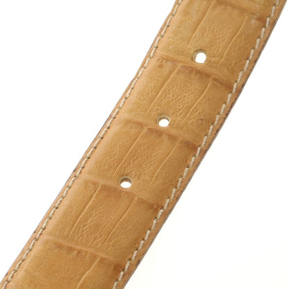 【中古】アンダーソンズ Andersons クロコダイル型押しレザー ベルト ベージュxシルバー【 80 】【 状態ランクC 】【 メンズ 】