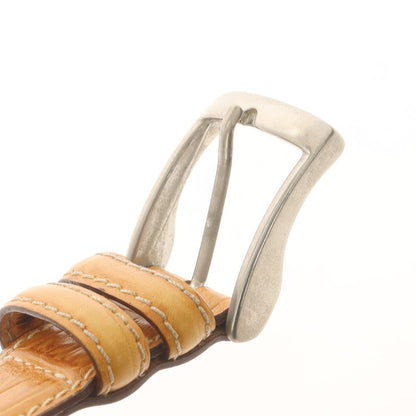 【中古】アンダーソンズ Andersons クロコダイル型押しレザー ベルト ベージュxシルバー【 80 】【 状態ランクC 】【 メンズ 】