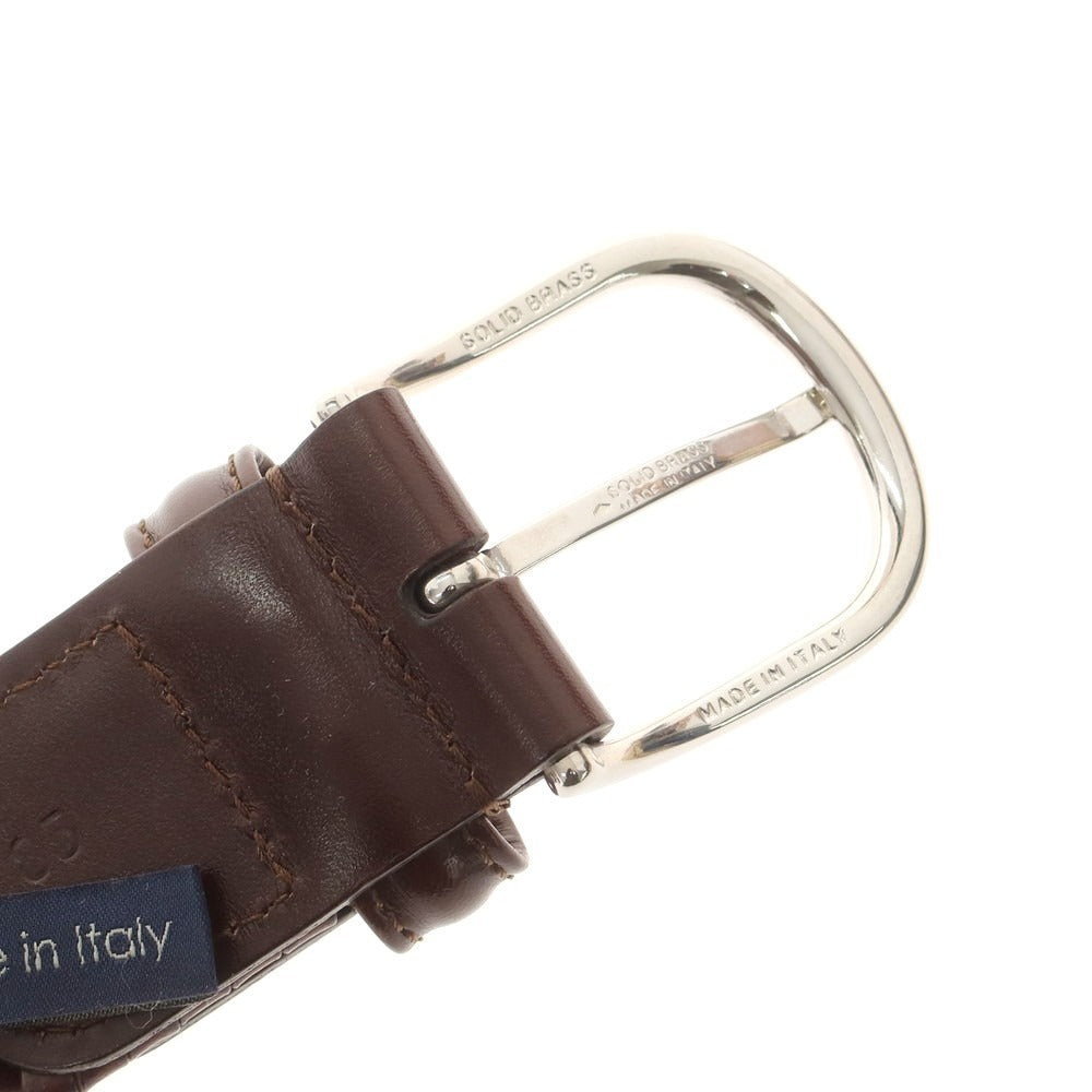 【中古】アンダーソンズ Andersons エラスティック レザー メッシュベルト ブラウンxシルバー【 85 】【 状態ランクB 】【 メンズ 】