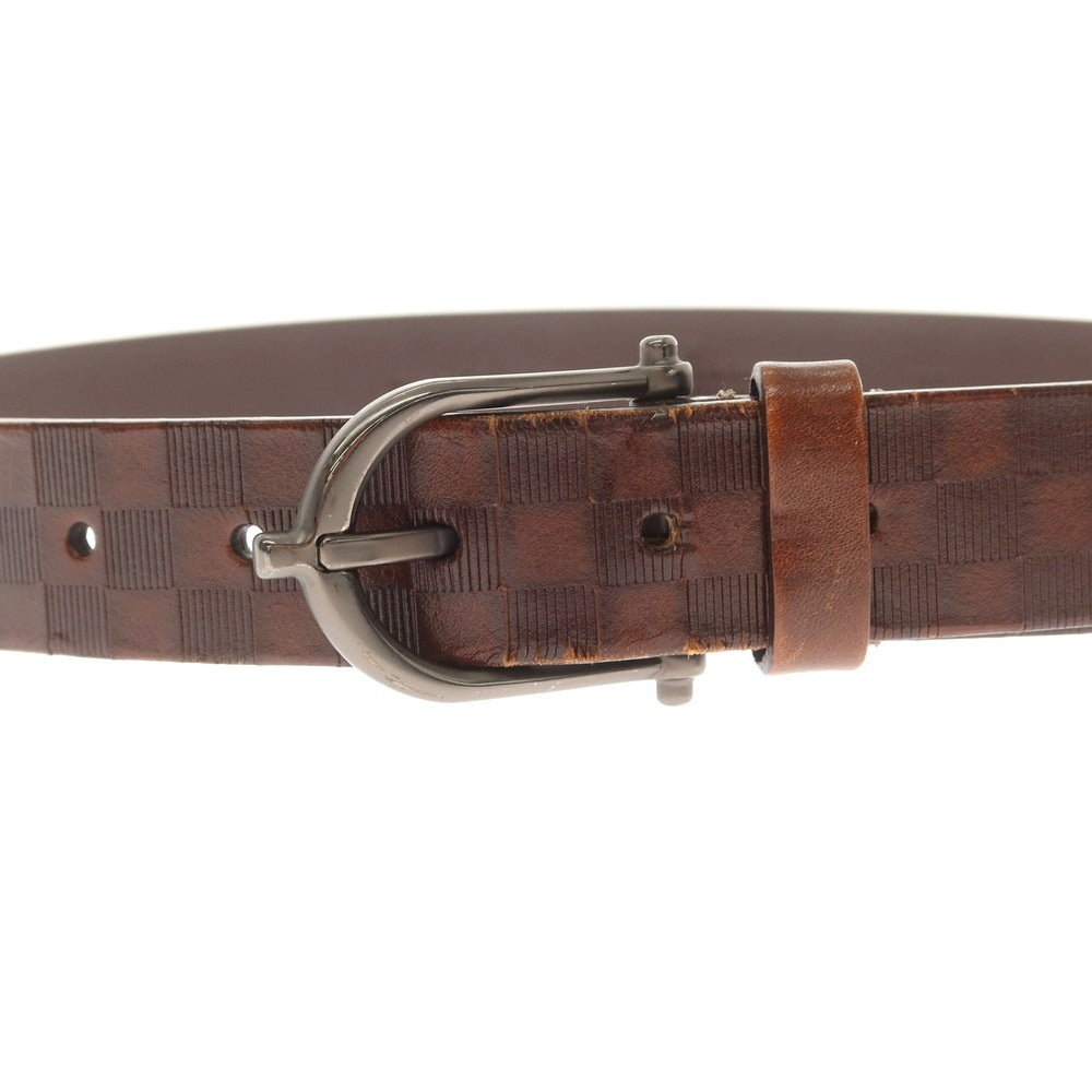 【中古】アンダーソンズ Andersons 型押しレザー ベルト ブラウン【 80 】【 状態ランクC 】【 メンズ 】