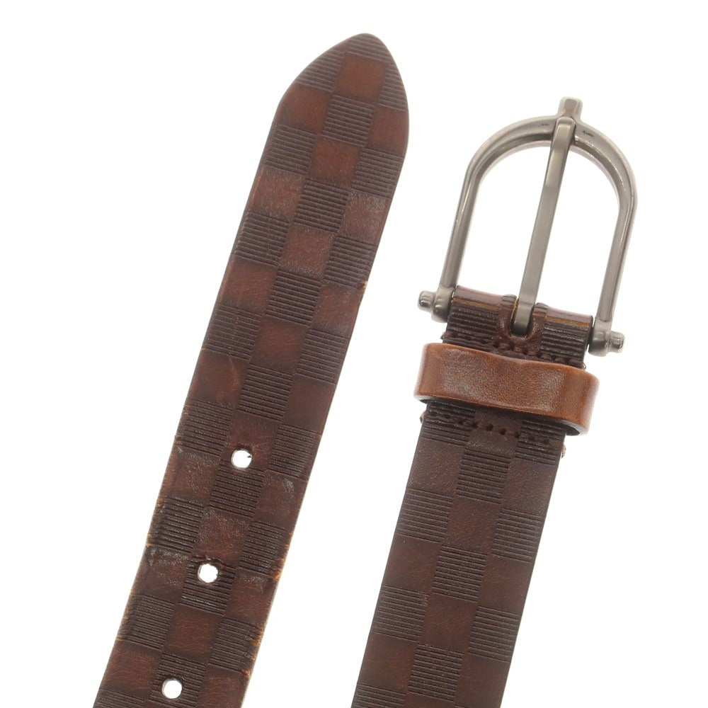 【中古】アンダーソンズ Andersons 型押しレザー ベルト ブラウン【 80 】【 状態ランクC 】【 メンズ 】