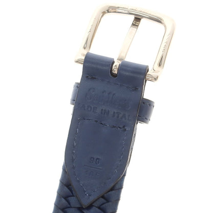 【中古】サドラーズ Saddlers エラスティック レザー メッシュベルト ネイビーxシルバー【 90 】【 状態ランクB 】【 メンズ 】