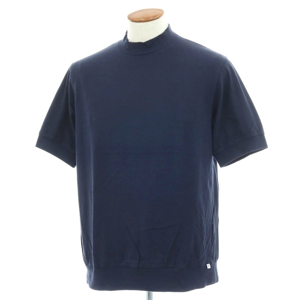 【中古】アンティーチポ　アンティチポ ANTICIPO FIANO smooth コットン モックネック 半袖Ｔシャツ ネイビー【サイズ46】【 状態ランクC 】【 メンズ 】