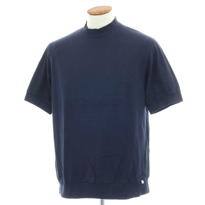 【中古】アンティーチポ　アンティチポ ANTICIPO FIANO smooth コットン モックネック 半袖Ｔシャツ ネイビー【サイズ46】【 状態ランクC 】【 メンズ 】