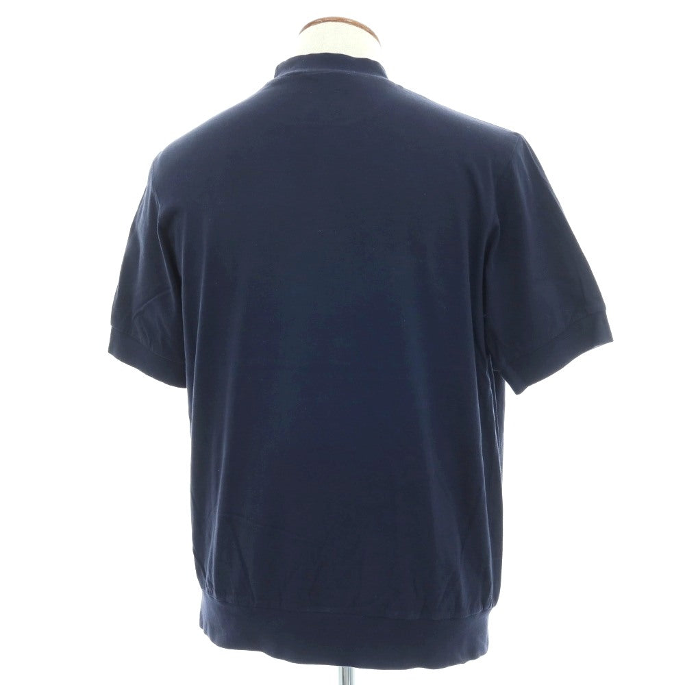 【中古】アンティーチポ　アンティチポ ANTICIPO FIANO smooth コットン モックネック 半袖Ｔシャツ ネイビー【サイズ46】【 状態ランクC 】【 メンズ 】