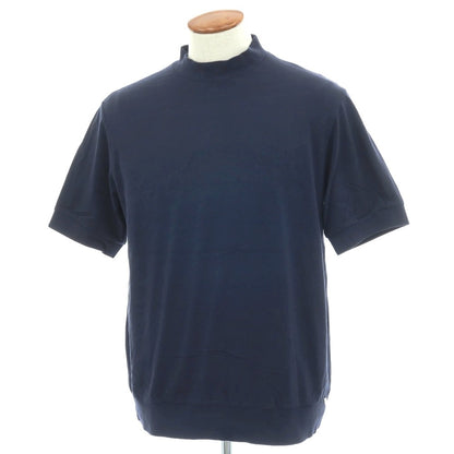 【中古】アンティーチポ　アンティチポ ANTICIPO FIANO smooth コットン モックネック 半袖Ｔシャツ ネイビー【サイズ46】【 状態ランクC 】【 メンズ 】