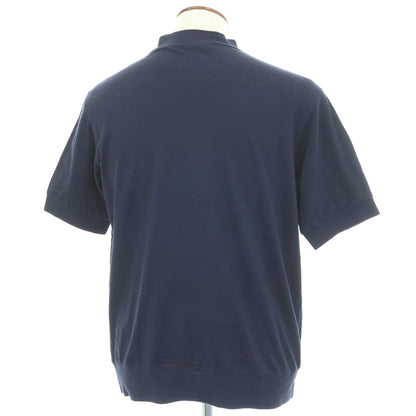 【中古】アンティーチポ　アンティチポ ANTICIPO FIANO smooth コットン モックネック 半袖Ｔシャツ ネイビー【サイズ46】【 状態ランクC 】【 メンズ 】