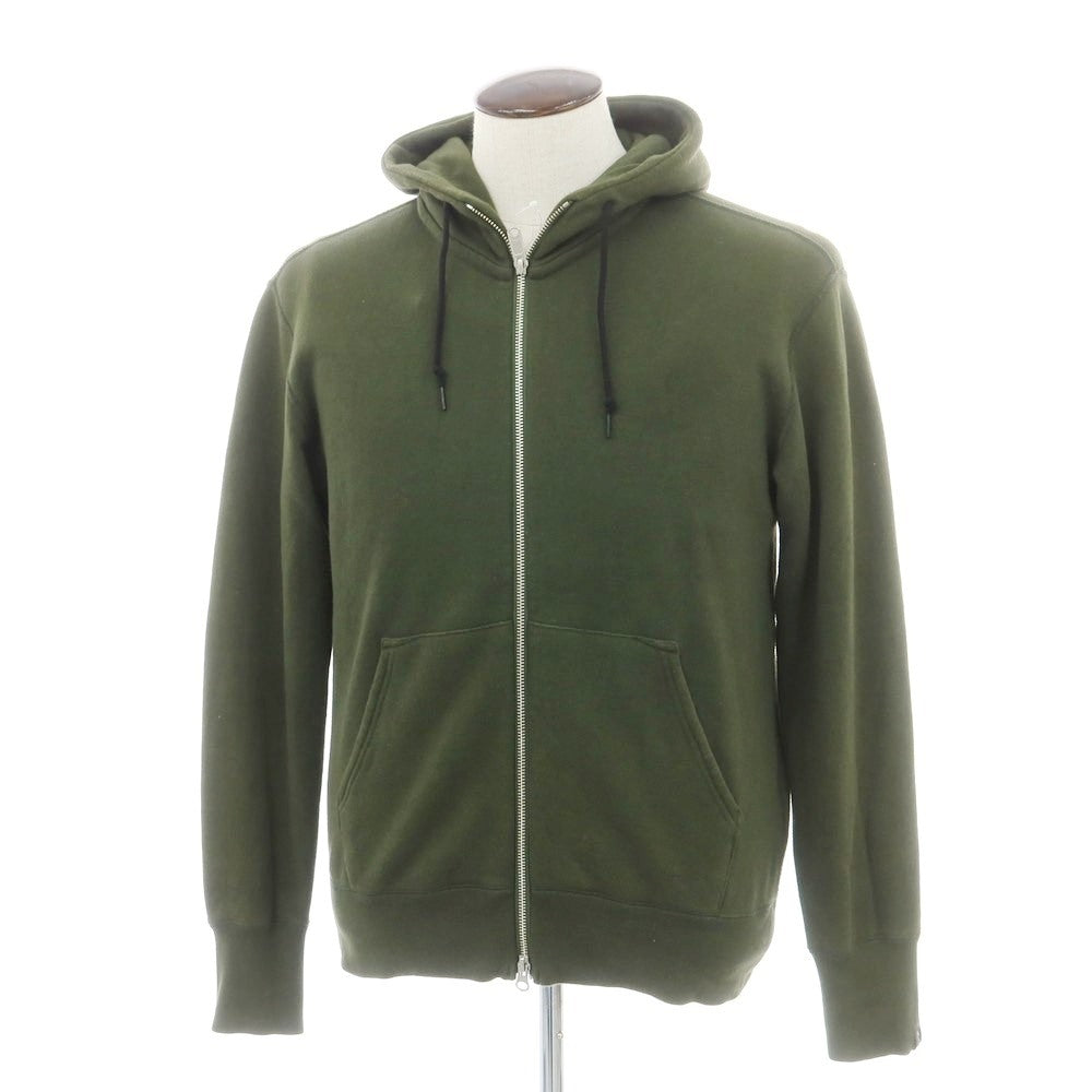 【中古】エムエイチエル MHL. コットン スウェット ダブルジップ パーカー オリーブグリーン系【 L 】【 状態ランクC 】【 メンズ 】
