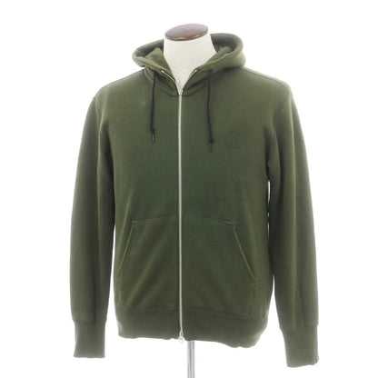 【中古】エムエイチエル MHL. コットン スウェット ダブルジップ パーカー オリーブグリーン系【 L 】【 状態ランクC 】【 メンズ 】