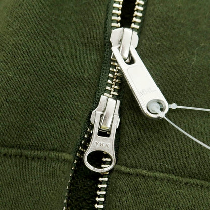 【中古】エムエイチエル MHL. コットン スウェット ダブルジップ パーカー オリーブグリーン系【 L 】【 状態ランクC 】【 メンズ 】