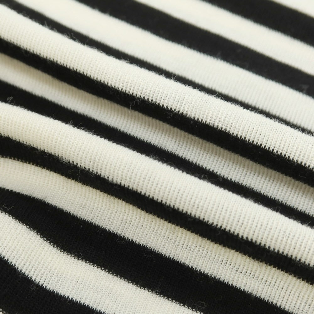 【中古】ルトロワ Letroyes ハイゲージ ウール ボーダー クルーネック プルオーバーニット ブラックxホワイト【 4 】【 状態ランクB 】【 メンズ 】