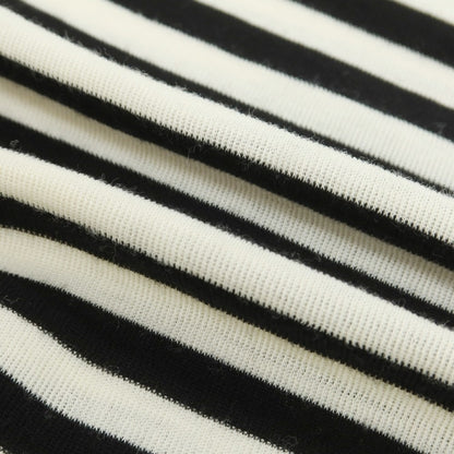 【中古】ルトロワ Letroyes ハイゲージ ウール ボーダー クルーネック プルオーバーニット ブラックxホワイト【 4 】【 状態ランクB 】【 メンズ 】