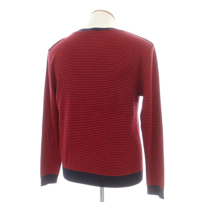 【中古】ルトロワ Letroyes ハイゲージ ウール ボーダー ボートネック プルオーバーニット レッドxネイビー【 L 】【 状態ランクB 】【 メンズ 】