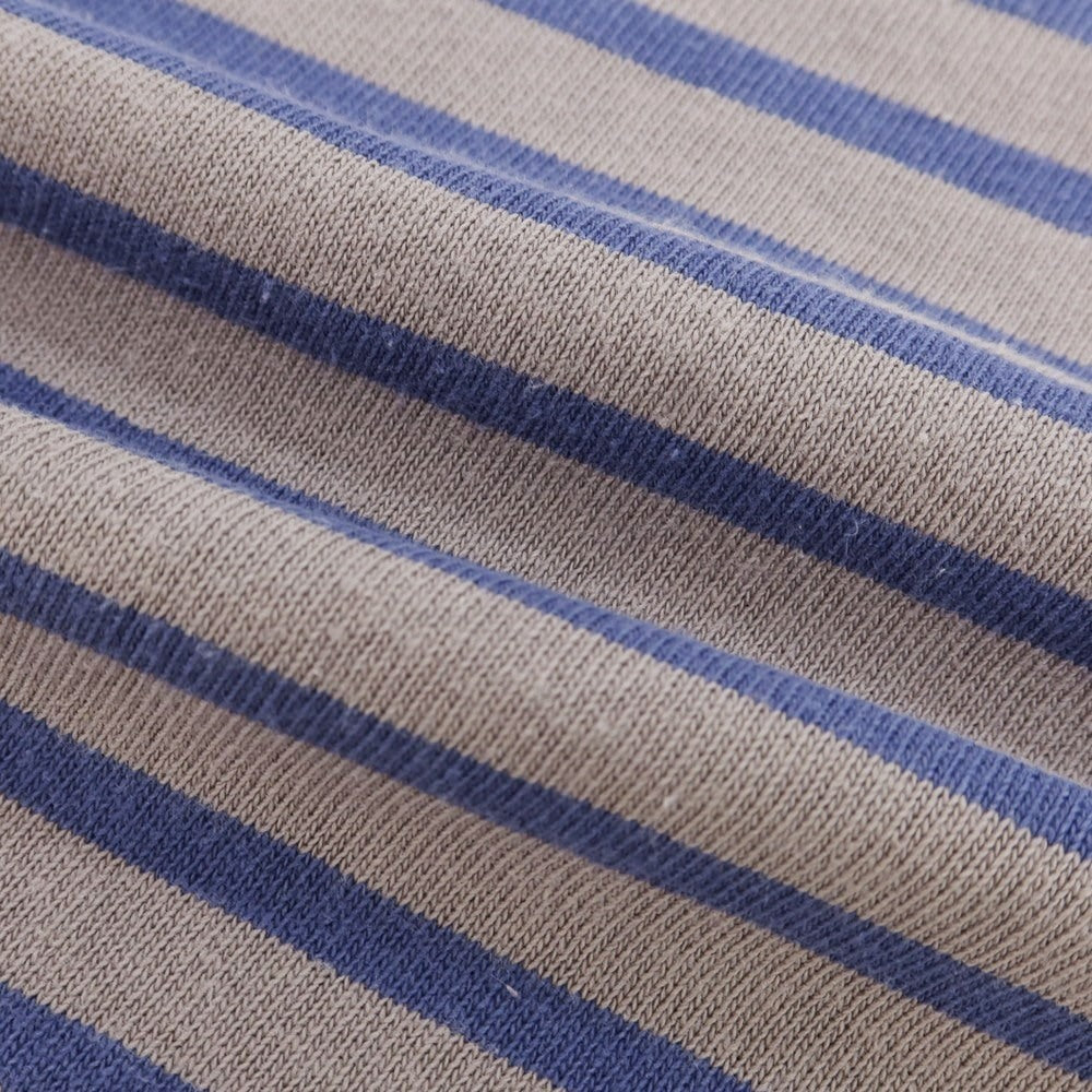 【中古】セントジェームス SAINT JAMES コットン ボーダー ボートネック バスク 長袖Ｔシャツ グレー系xブルー【 4 】【 状態ランクC 】【 メンズ 】