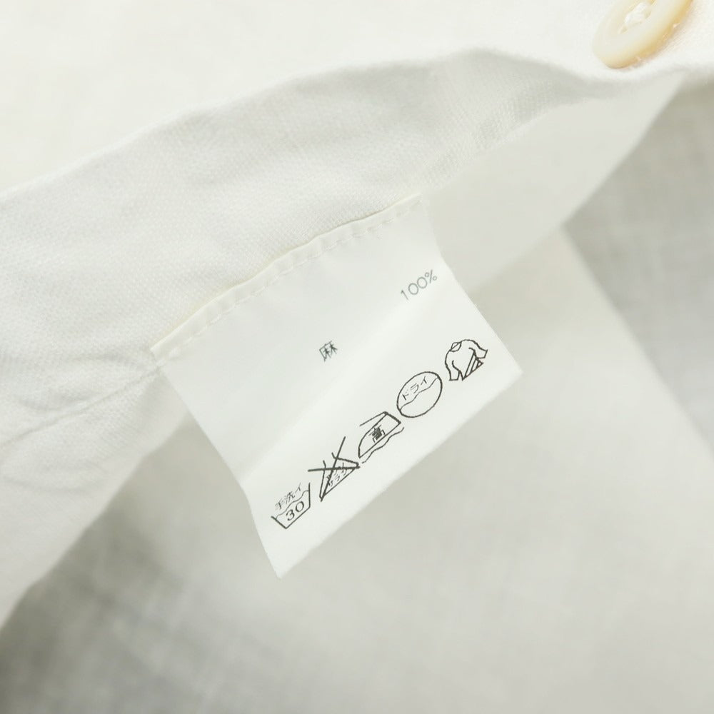 【中古】フィナモレ Finamore リネン ホリゾンタルカラー カジュアルシャツ ホワイト【サイズ39】【 状態ランクC 】【 メンズ 】