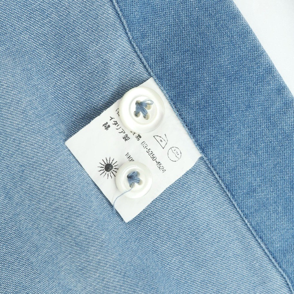 【中古】ジャンネット giannetto コットン ダンガリー ホリゾンタルカラー カジュアルシャツ ライトブルー【 42 】【 状態ランクC 】【 メンズ 】