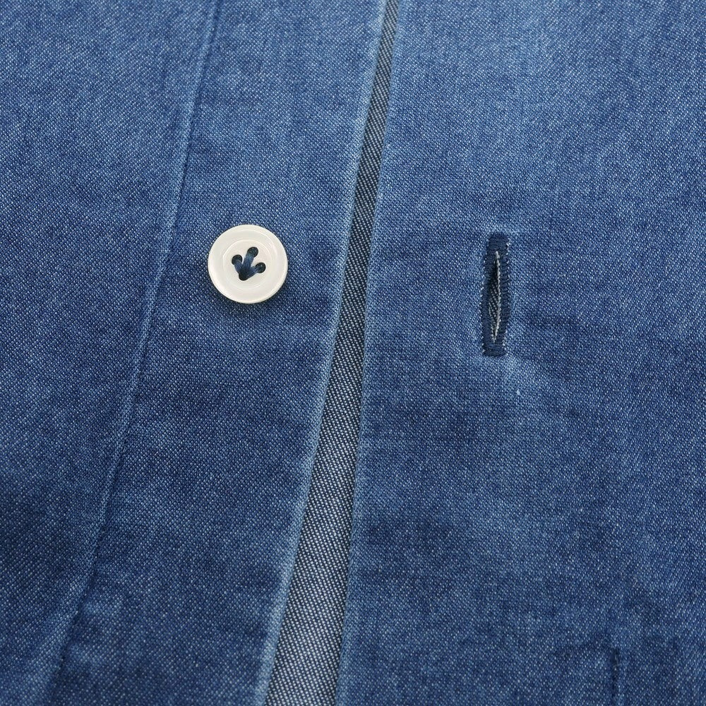 【中古】ジャンネット giannetto コットン ダンガリー ホリゾンタルカラー カジュアルシャツ ネイビー【 41 】【 状態ランクC 】【 メンズ 】