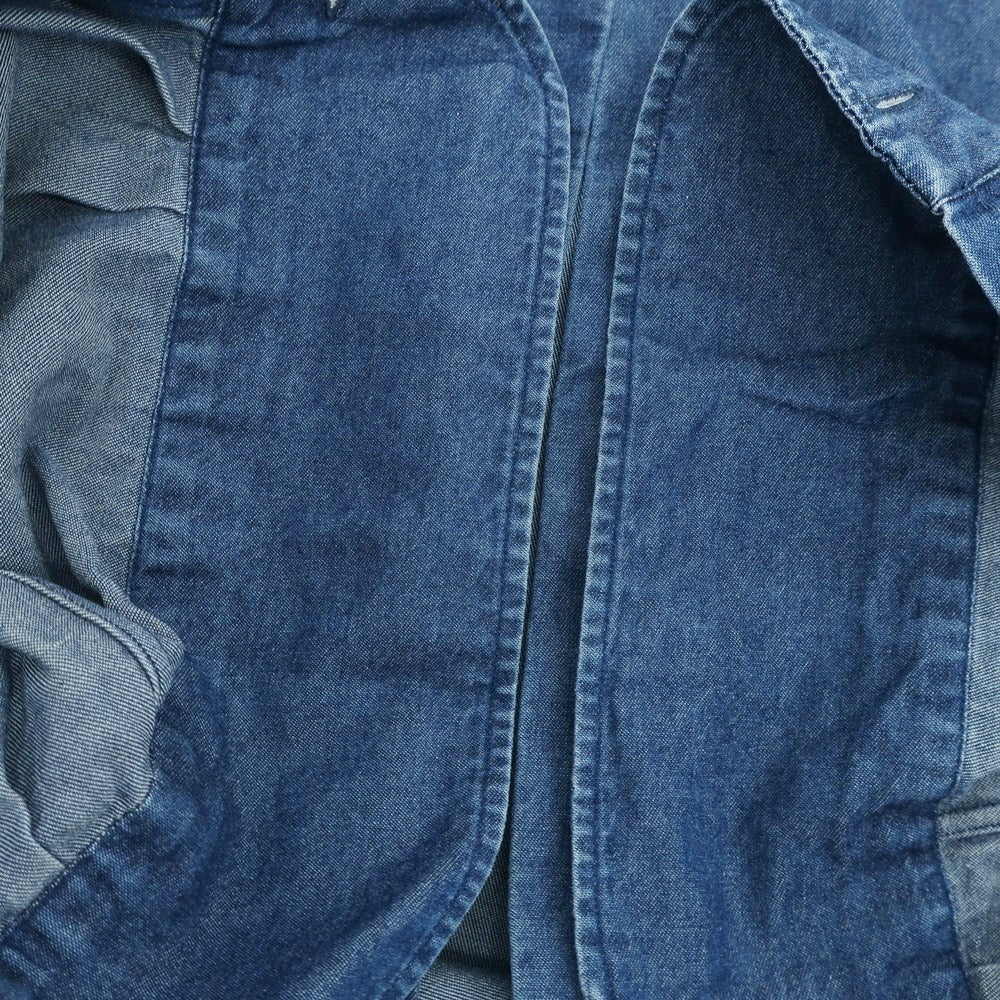 【中古】ジャンネット giannetto コットン ダンガリー ホリゾンタルカラー カジュアルシャツ ネイビー【 41 】【 状態ランクC 】【 メンズ 】