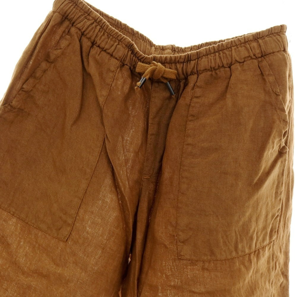 【中古】バロニオ BARONIO リネン イージー ショートパンツ ブラウンxマルチカラー【サイズL】【 状態ランクC 】【 メンズ 】