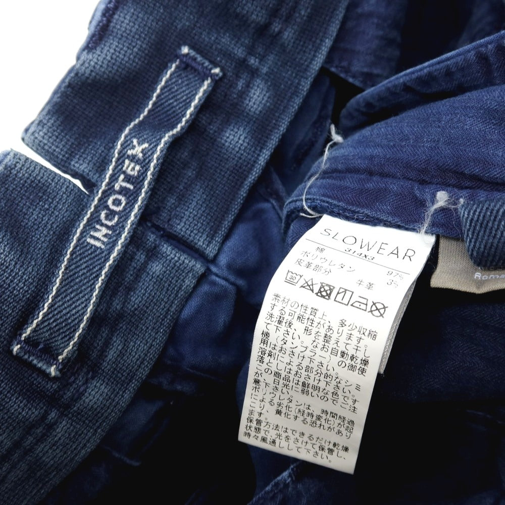 【中古】インコテックス INCOTEX ストレッチ コットン ショートパンツ ネイビー【サイズ30】【 状態ランクC 】【 メンズ 】