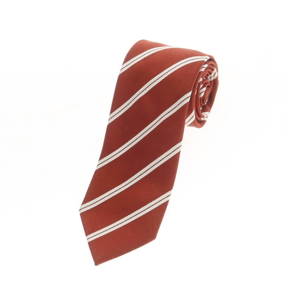 【中古】ステファノ ビジ stefano bigi TOMORROWLAND別注 シルク ストライプ柄ネクタイ レッドブラウンxホワイト【 状態ランクB 】【 メンズ 】