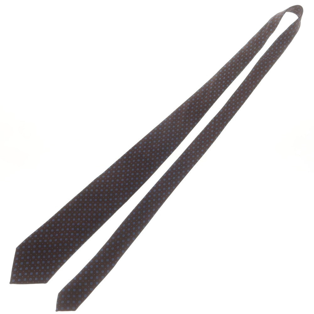 【中古】ステファノ ビジ stefano bigi TOMORROWLAND別注 シルク プリント 花小紋柄ネクタイ ダークブラウンxブルー【 状態ランクB 】【 メンズ 】