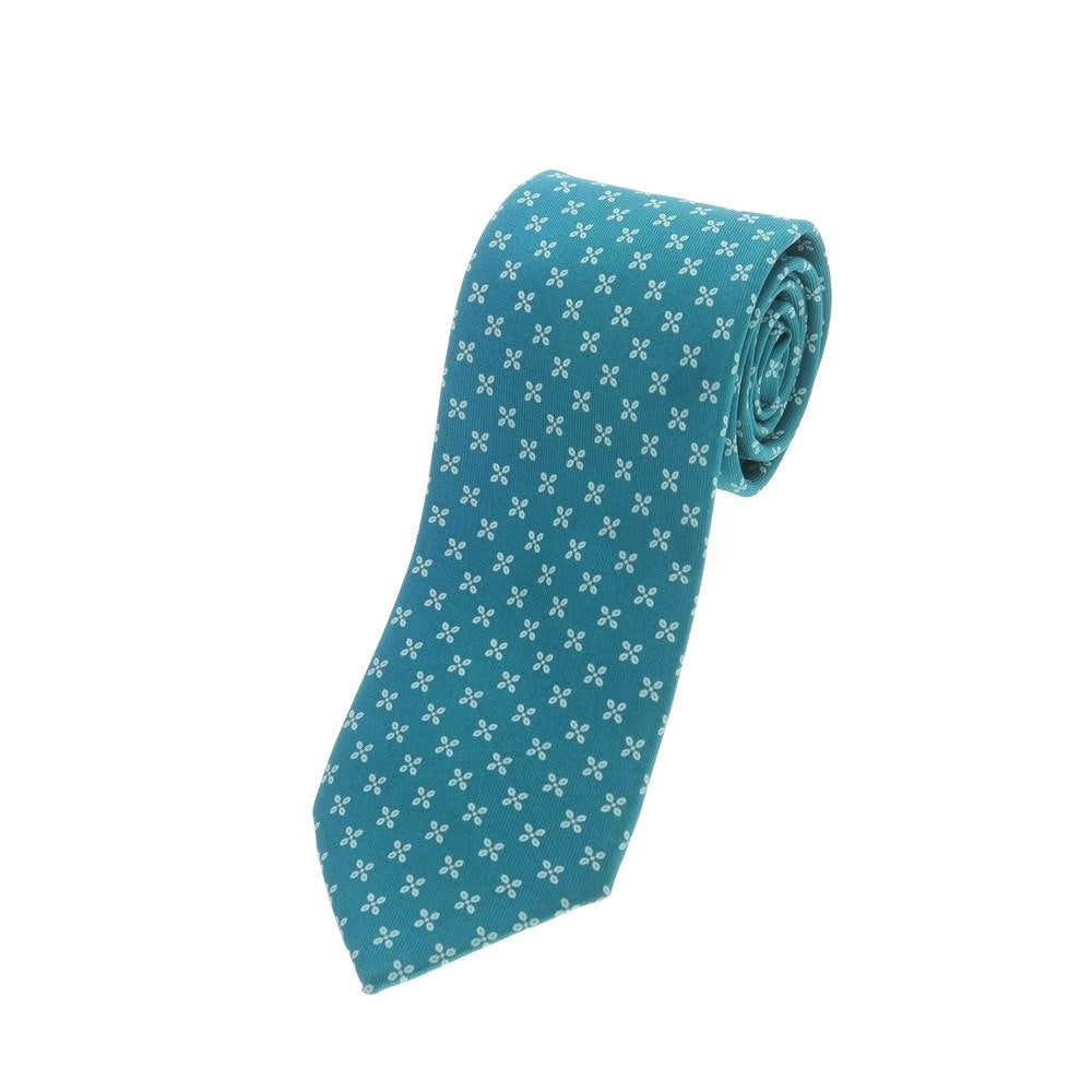 【中古】ステファノ ビジ stefano bigi TOMORROWLAND別注 シルク プリント 花小紋柄ネクタイ ブルーグリーン【 状態ランクC 】【 メンズ 】