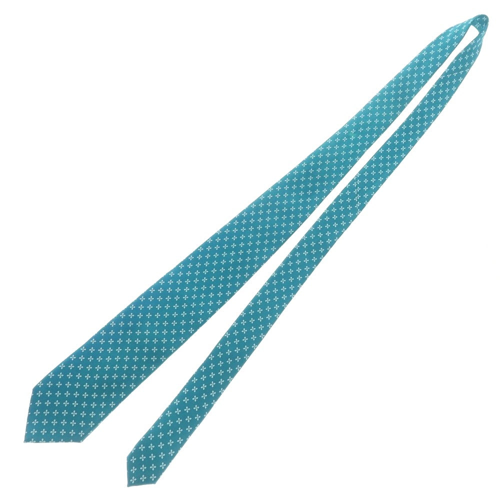 【中古】ステファノ ビジ stefano bigi TOMORROWLAND別注 シルク プリント 花小紋柄ネクタイ ブルーグリーン【 状態ランクC 】【 メンズ 】