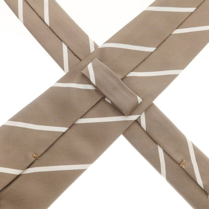 【中古】ペトロニウス PETRONIUS BEAMS F別注 シルク ストライプ柄ネクタイ グレージュxホワイト【 状態ランクB 】【 メンズ 】