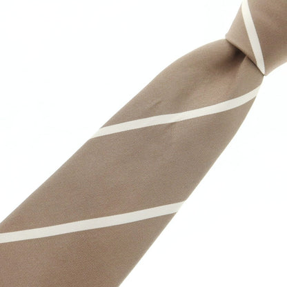 【中古】ペトロニウス PETRONIUS BEAMS F別注 シルク ストライプ柄ネクタイ グレージュxホワイト【 状態ランクB 】【 メンズ 】