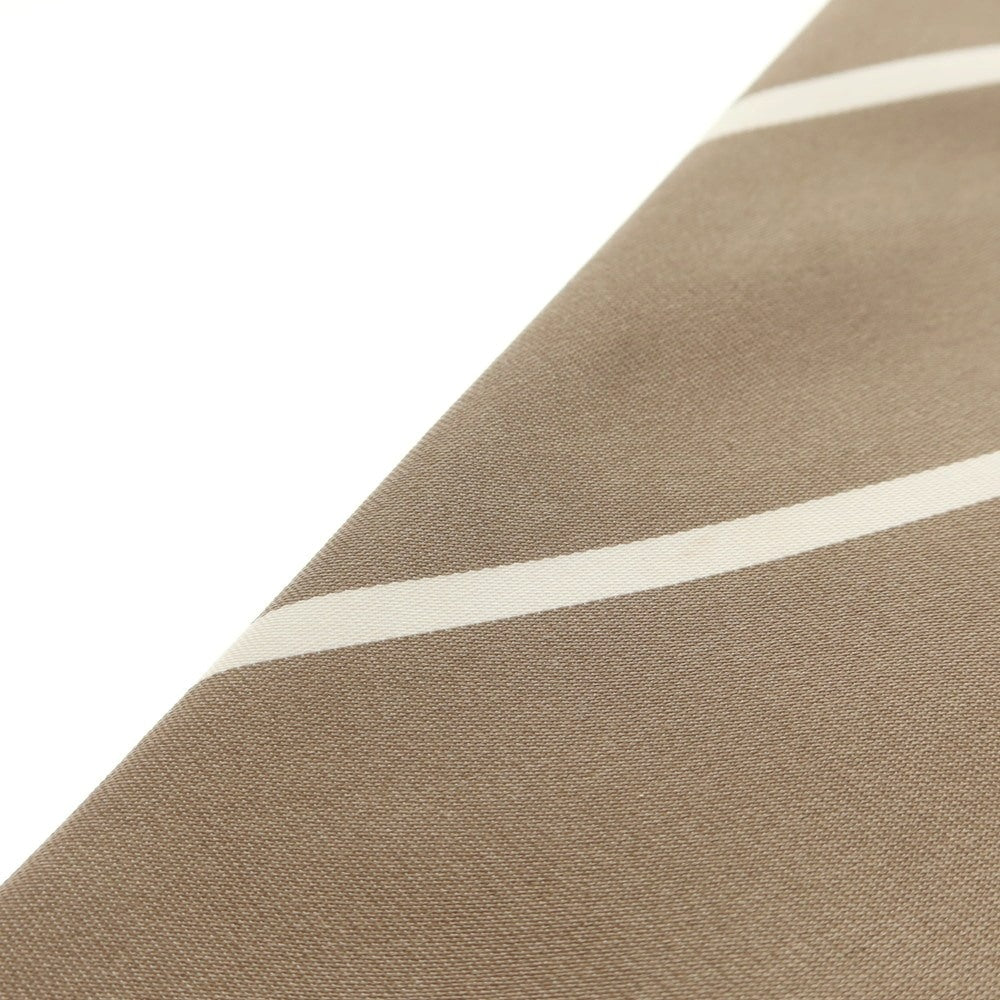 【中古】ペトロニウス PETRONIUS BEAMS F別注 シルク ストライプ柄ネクタイ グレージュxホワイト【 状態ランクB 】【 メンズ 】