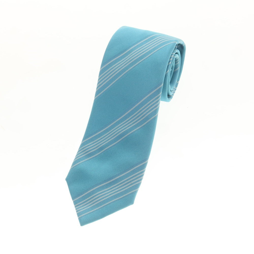 【中古】ニッキー nicky シルク ストライプ柄ネクタイ ライトブルーxホワイト【 状態ランクB 】【 メンズ 】