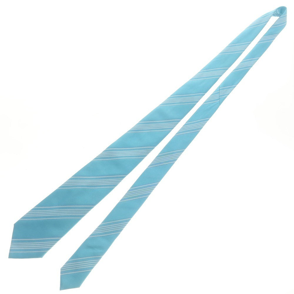 【中古】ニッキー nicky シルク ストライプ柄ネクタイ ライトブルーxホワイト【 状態ランクB 】【 メンズ 】