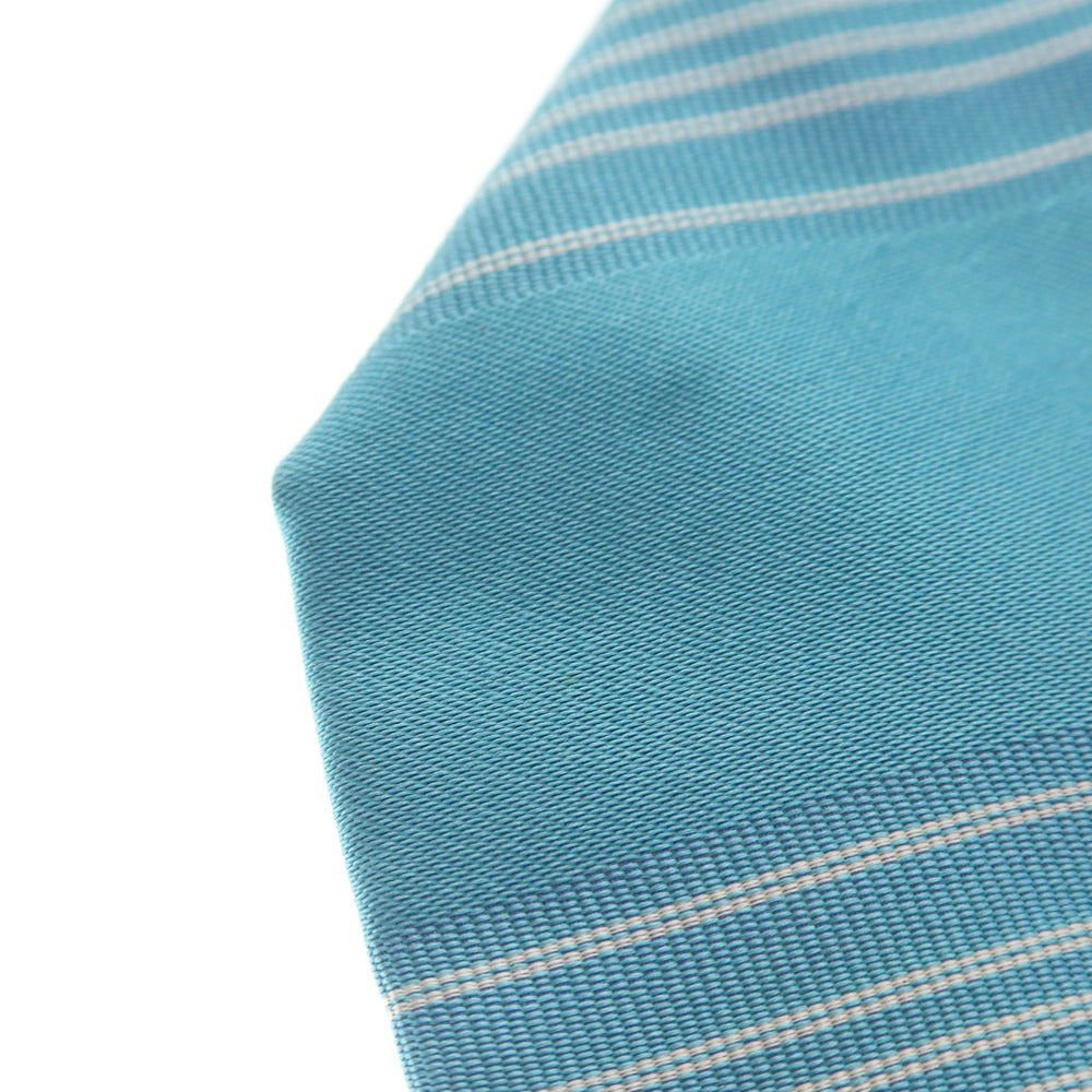 【中古】ニッキー nicky シルク ストライプ柄ネクタイ ライトブルーxホワイト【 状態ランクB 】【 メンズ 】