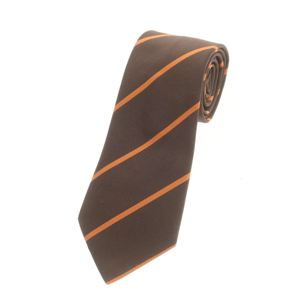 【中古】ブレック Blech シルク ストライプ柄ネクタイ ブラウンxオレンジ【 状態ランクB 】【 メンズ 】