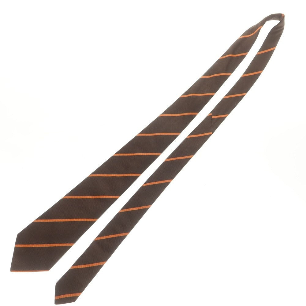 【中古】ブレック Blech シルク ストライプ柄ネクタイ ブラウンxオレンジ【 状態ランクB 】【 メンズ 】