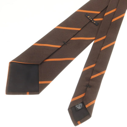 【中古】ブレック Blech シルク ストライプ柄ネクタイ ブラウンxオレンジ【 状態ランクB 】【 メンズ 】