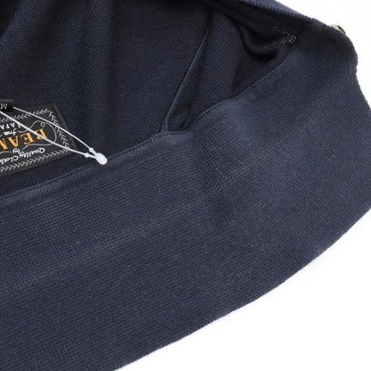 【中古】ビームスプラス BEAMS PLUS レーヨンコットン 長袖 ポロニット ネイビー【サイズＭ】【 状態ランクC 】【 メンズ 】