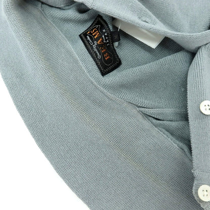 【中古】ビームスプラス BEAMS PLUS レーヨンコットン 長袖 ポロニット ブルーグレー【サイズＭ】【 状態ランクC 】【 メンズ 】