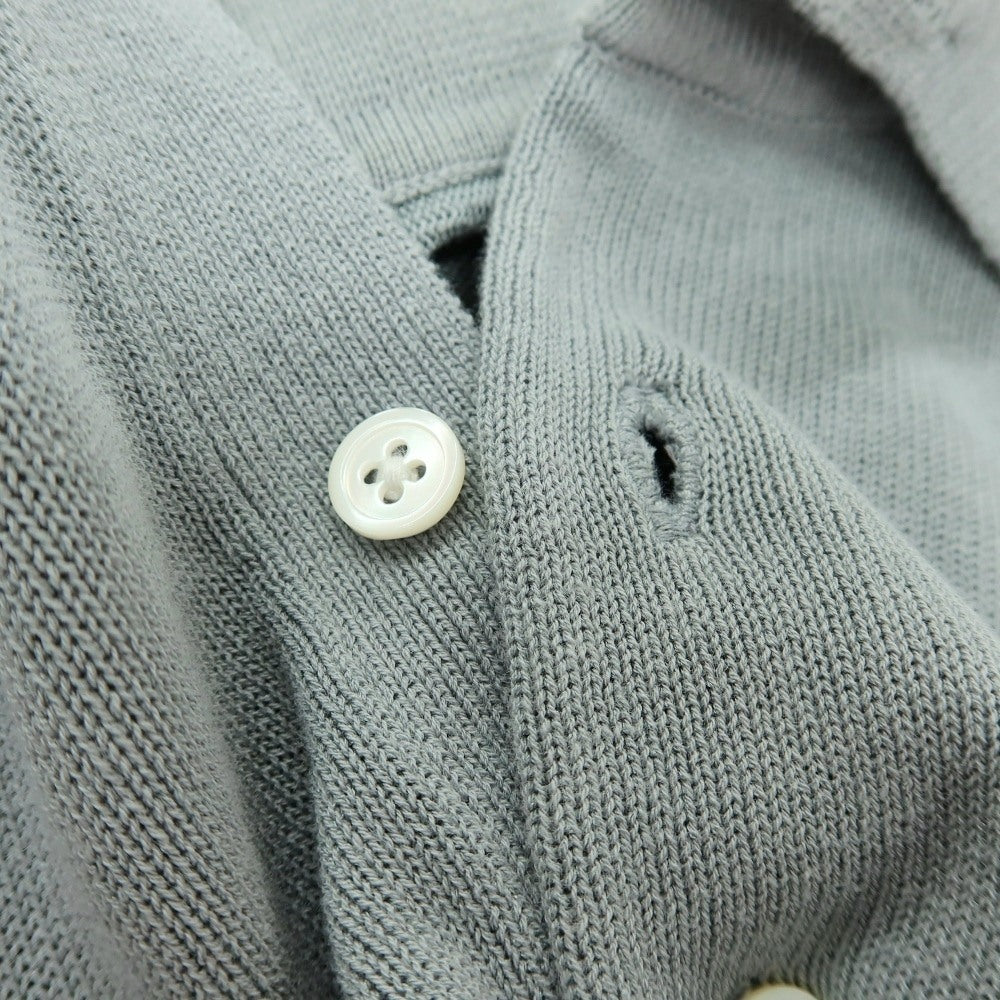 【中古】ビームスプラス BEAMS PLUS レーヨンコットン 長袖 ポロニット ブルーグレー【サイズＭ】【 状態ランクC 】【 メンズ 】