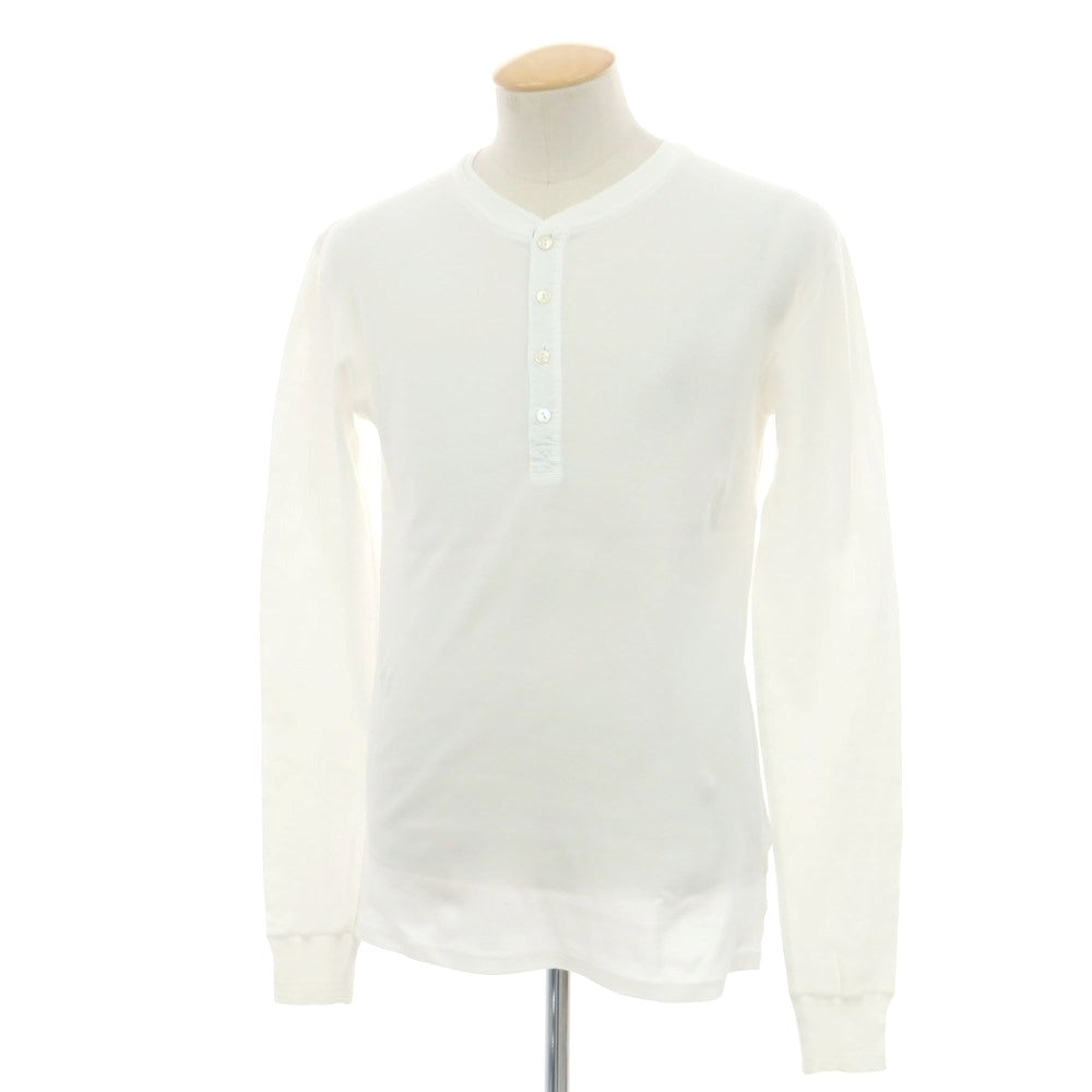 【中古】シーサー Schiesser コットン ヘンリーネック 長袖Ｔシャツ ホワイト【サイズS/4】【 状態ランクB 】【 メンズ 】[CPD]