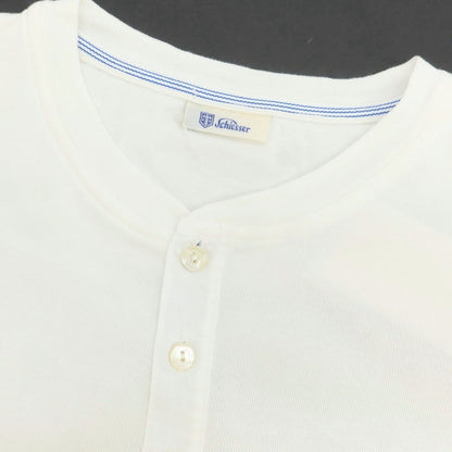 【中古】シーサー Schiesser コットン ヘンリーネック 長袖Ｔシャツ ホワイト【 S/4 】【 状態ランクB 】【 メンズ 】