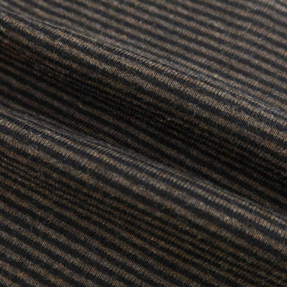 【中古】シーサー Schiesser コットン ボーダー ヘンリーネック 長袖Ｔシャツ ダークブラウンxブラック【 S/4 】【 状態ランクB 】【 メンズ 】